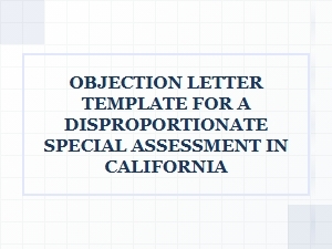 California Condo Fee Objection Letter Template