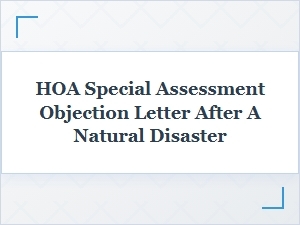 Disaster Recovery Hoa Assessment Letter Template