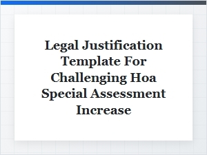 Challenge an Hoa Special Assessment Increase Template