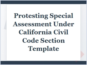 California Special Assessment Reduction Request Template
