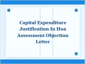 Hoa Capital Expenditure Justification Letter