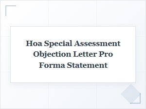 Objection Letter Guide for Hoa Special Assessments