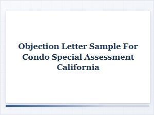 California Condo Assessment Objection Letter Guide