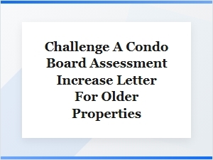 Challenge Condo Assessment Increase Letter
