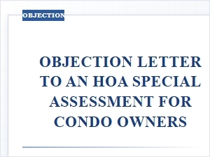Hoa Special Assessment Objection Letter Guide